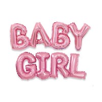 PALLONCINI SCRITTA BABY BOY BABY GIRL MYLAR 40CM - rosa