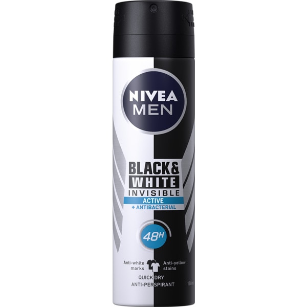 NIVEA DEOD MEN ACTIVE BLACK WHITE S ML.150
