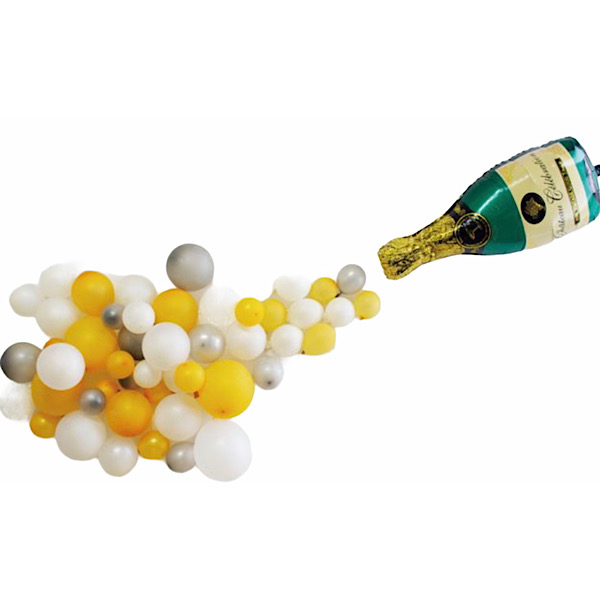 Grande Oro Corona Palloncini Stagnola Champagne Vetro Compleanno 18th 30th  Festa