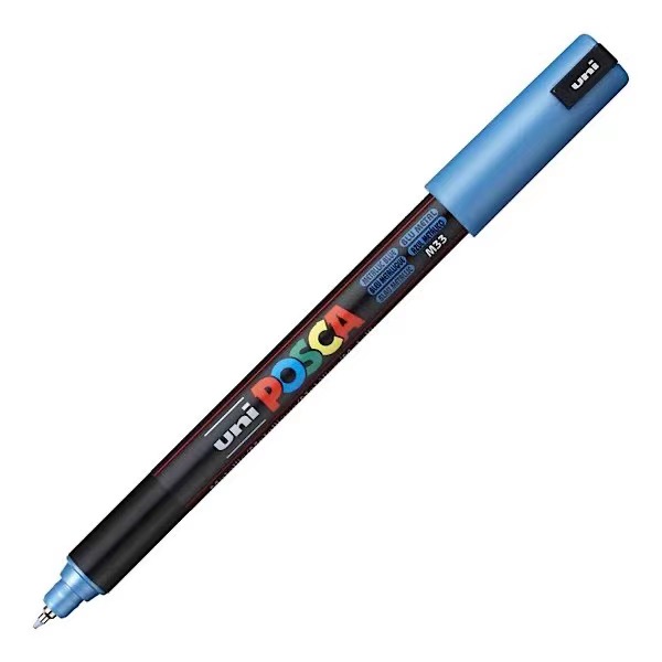 Colore:blu metal m33-PENNARELLI UNIPOSCA INDELEBILE PUNTA FINE PC-1MR  -evidenziatori marcker