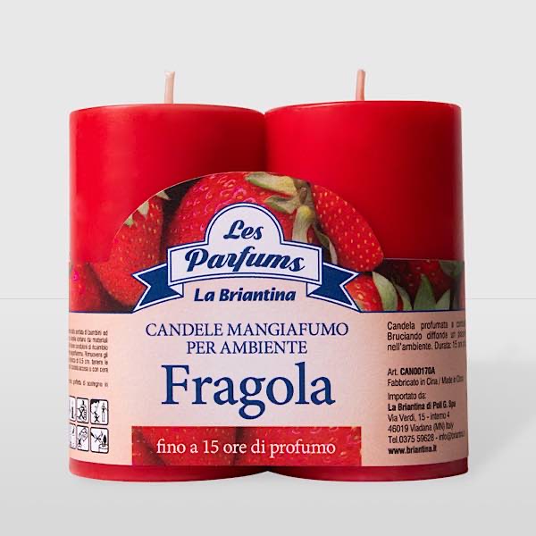 fragola-CANDELE MANGIAFUMO 5Xh9CM PROFUMATE 2PZ 
