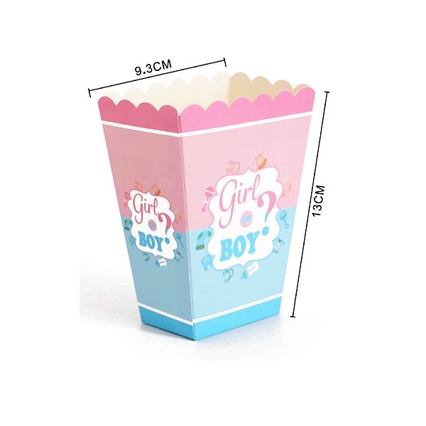 6 SCATOLE POP CORN PARTY BABYSHOWER GIRL OR BOY