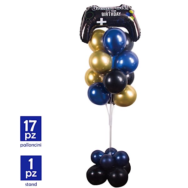 KIT PALLONCINI COMPLEANNO TEMA PLAYSTATION GAMING GAME ON 18PZ