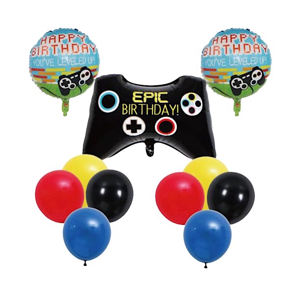 KIT PALLONCINI COMPLEANNO TEMA PLAYSTATION GAMING GAME ON 11PZ