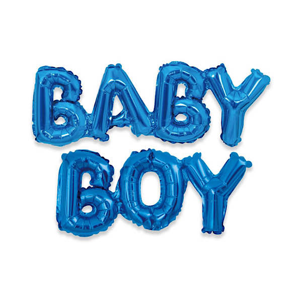 blu-PALLONCINI SCRITTA BABY BOY BABY GIRL MYLAR 40CM