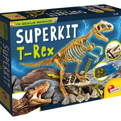 da 7 anni I'M A GENIUS SUPER KIT T-REX - Scava il blocco e costruisci lo scheletro! Porta alla luce il tuo T-Rex