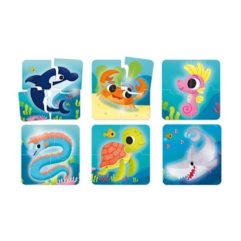 1-4 anni CAROTINA BABY PUZZLE IL MARE - Ricomponi i 6 puzzle degli animali del mare!